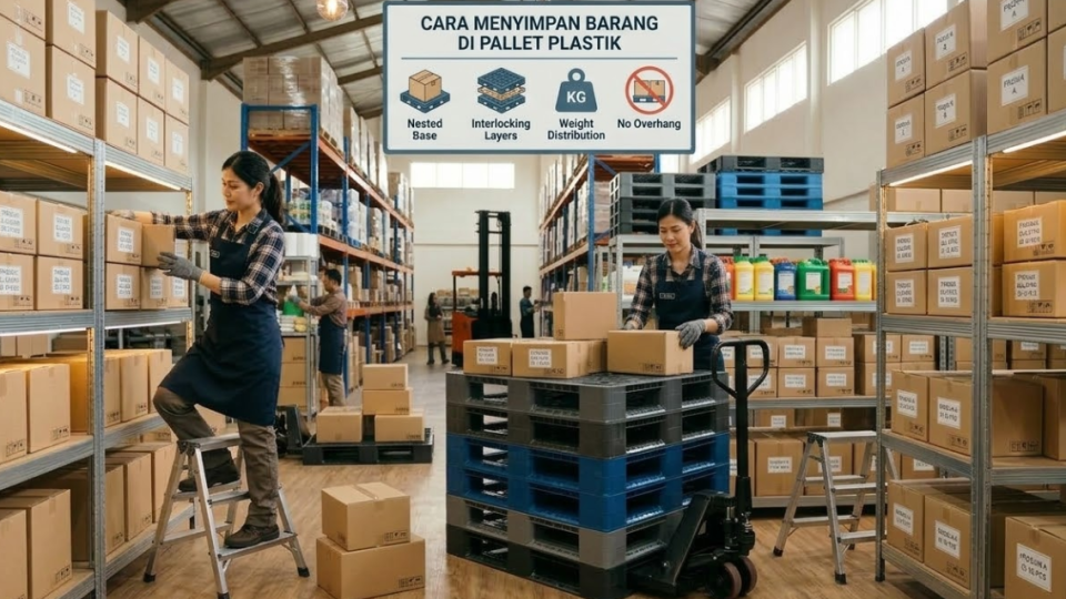 Cara Menyimpan Barang di Pallet Plastik